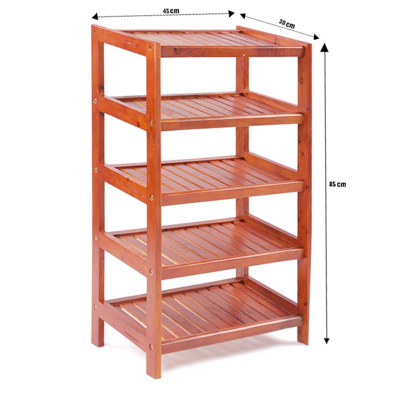 [HCM]Kệ dép gỗ 45cm - 5 tầng