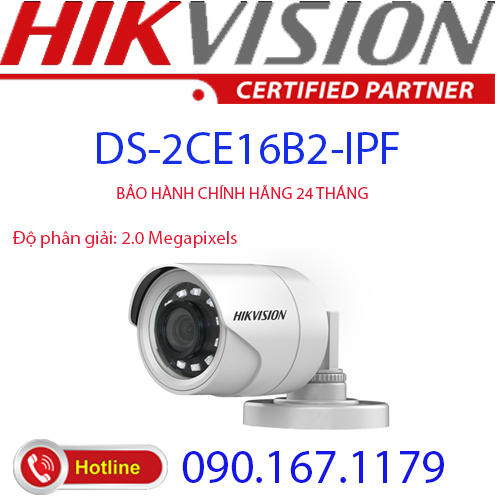 Camera hd-tvi 4 in 1 hồng ngoại 2.0 megapixel hikvision ds-2ce16b2-ipf