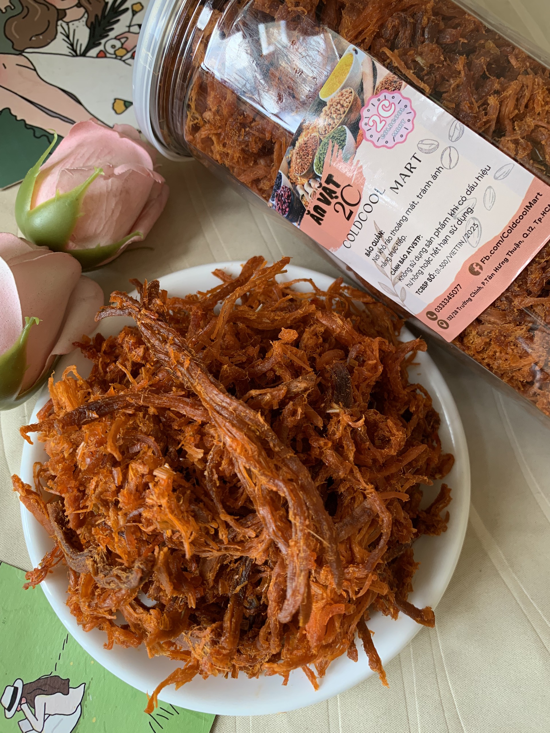 Khô Bò Xé Sợi Dài 500g 2c Mart