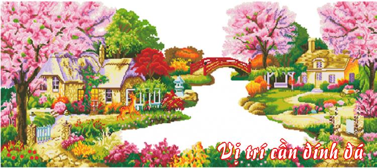 [HCM]Tranh Đính Đá Mùa Xuân Ấm Áp LV007 180 x 80cm