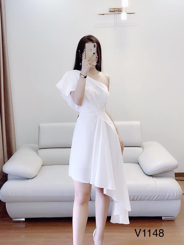 Đầm lệch vai tà chéo