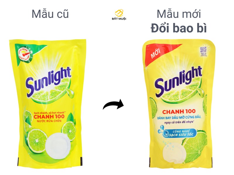 Nước rửa chén Sunlight chanh túi 725ml - BAT MUOI