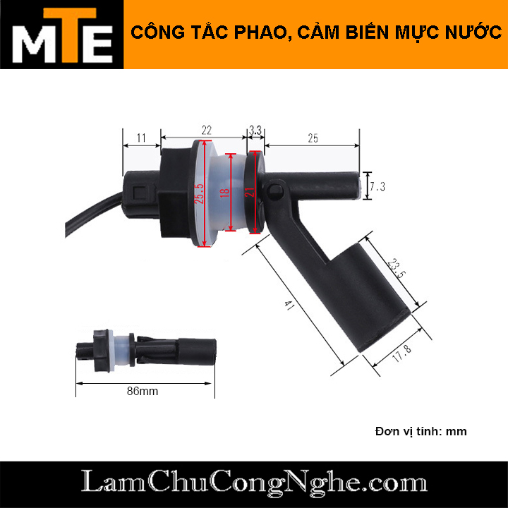 Công tắc phao cảm biến mực nước, chất lỏng điện tử