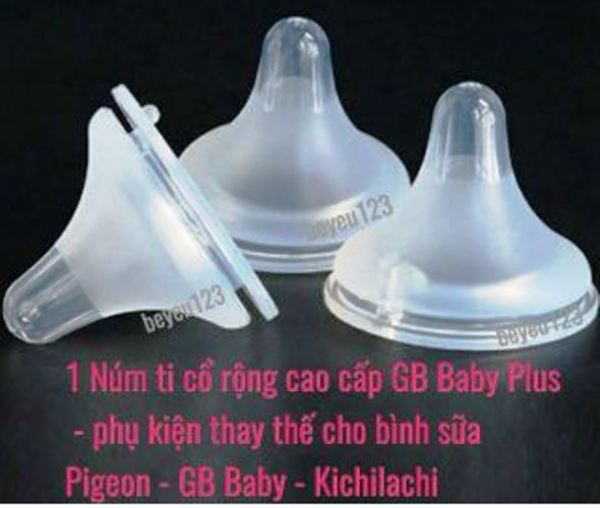 Núm ti cổ rộng Plus - phụ kiện dùng chung cho bình sữa Pigeon - Lansinoh - GB Baby - Kichilachi - Wesser