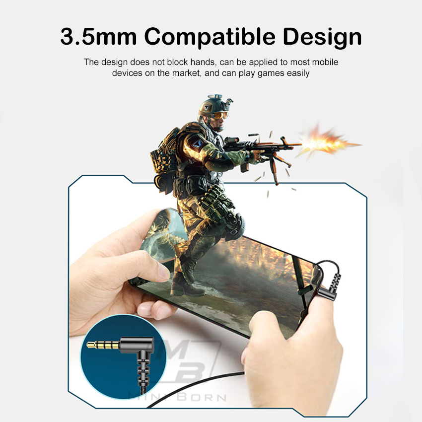 Mini Born tai nghe có dây tai nghe gaming In Ear Headphones Wireds Headset Noise Cancelling Stereo Computer Gamer Headphones with Dual Mic for Mobile Phone PS4 New Xbox One Free Case