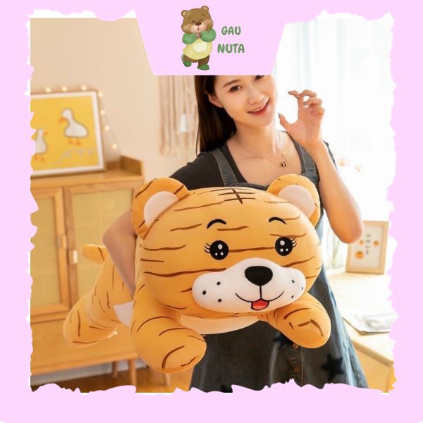 Gấu bông gối ôm hình hổ vằn vàng cho bé siêu yêu kích thước 40cm 60cm 80cm 100cm