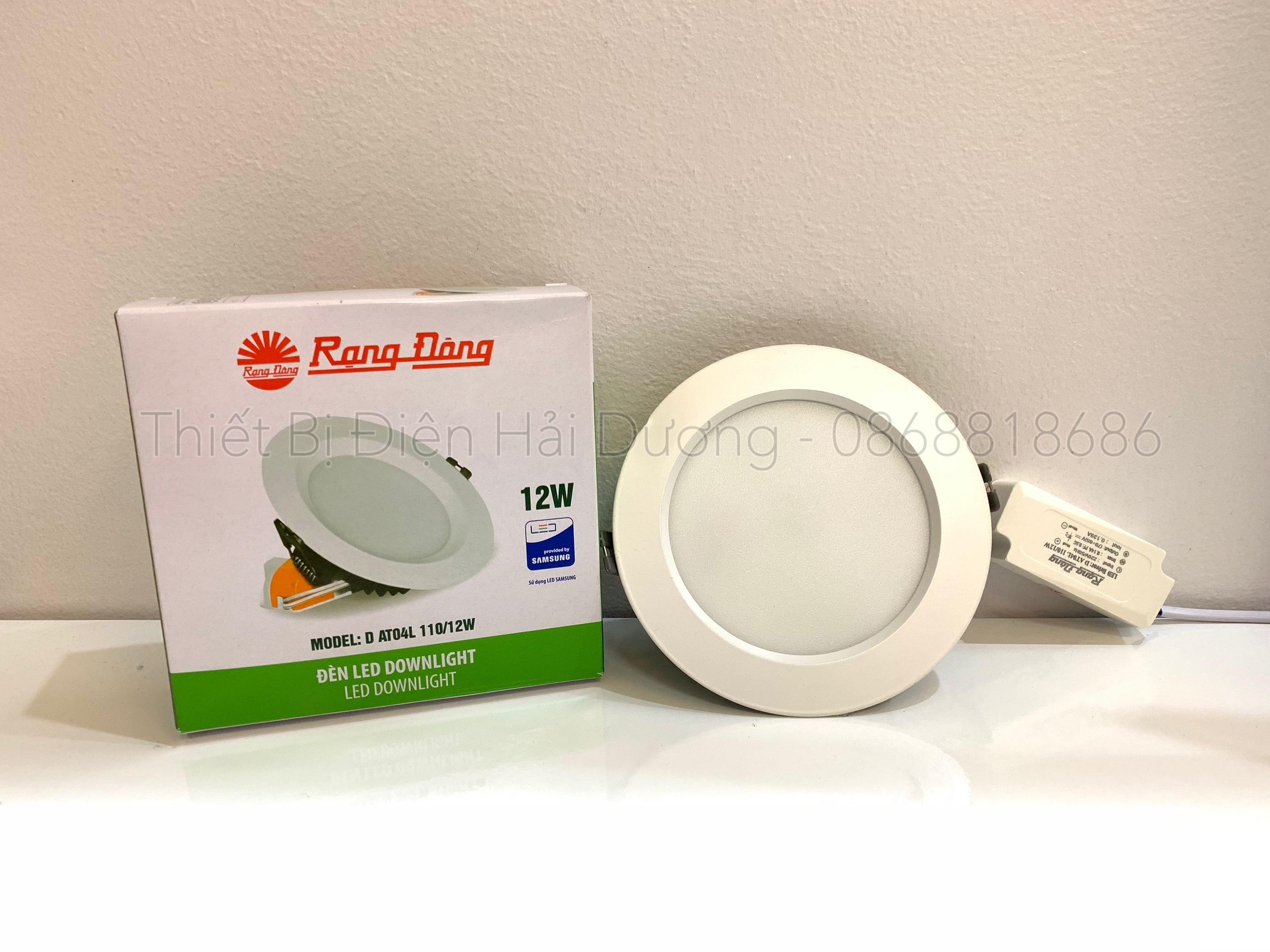 Đèn downlight rạng đông led âm trần at04l 110/12w