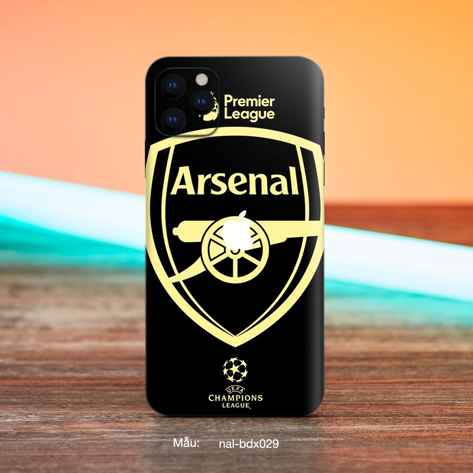 Miếng dán Skin mẫu Arsenal - BDx029 cho iPhone 7 Plus, 8 Plus, X, XS, XS Max, 11, 11 Pro, 11 Pro Max