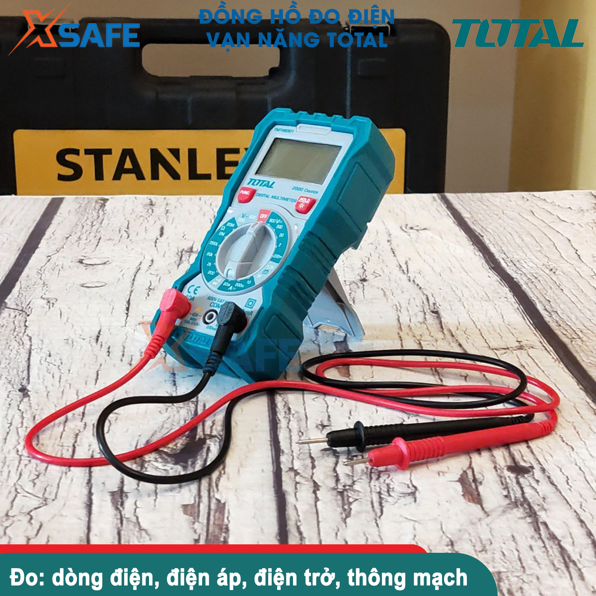 Đồng hồ đo điện vạn năng TOTAL màn hình LCD có đèn nền ban đêm đo dòng điện điện áp điện trở thông mạch TMT46001 TMT460012