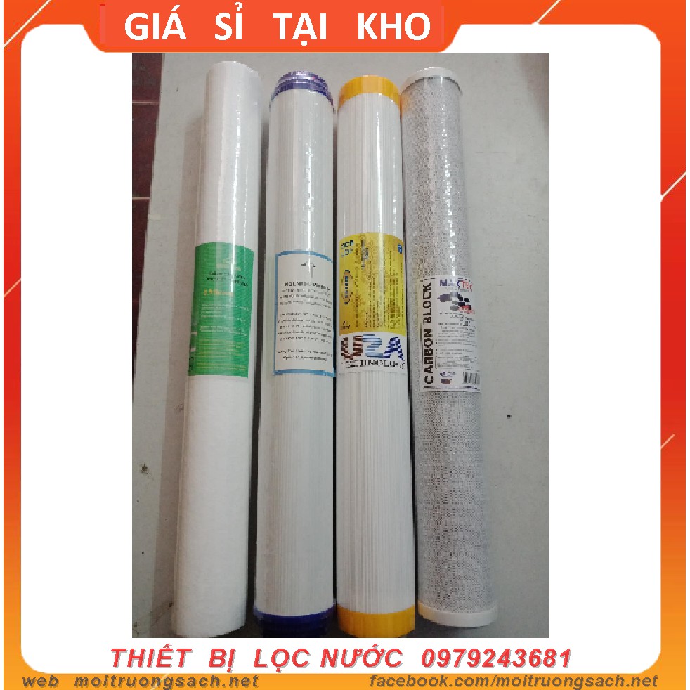 BỘ 3 LÕI LỌC THÔ 20 INCH (bông, than CTO, than hộp)