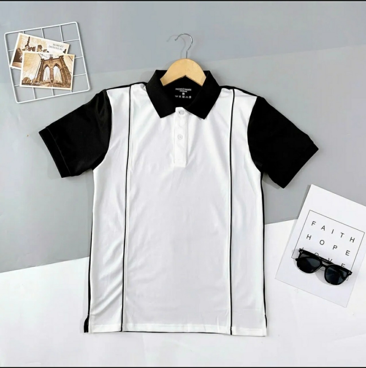 Áo thun polo Nam Nữ phối màu nổi chất vải poly cá sấu cao cấp phong cách thời trang sang trọng HKS
