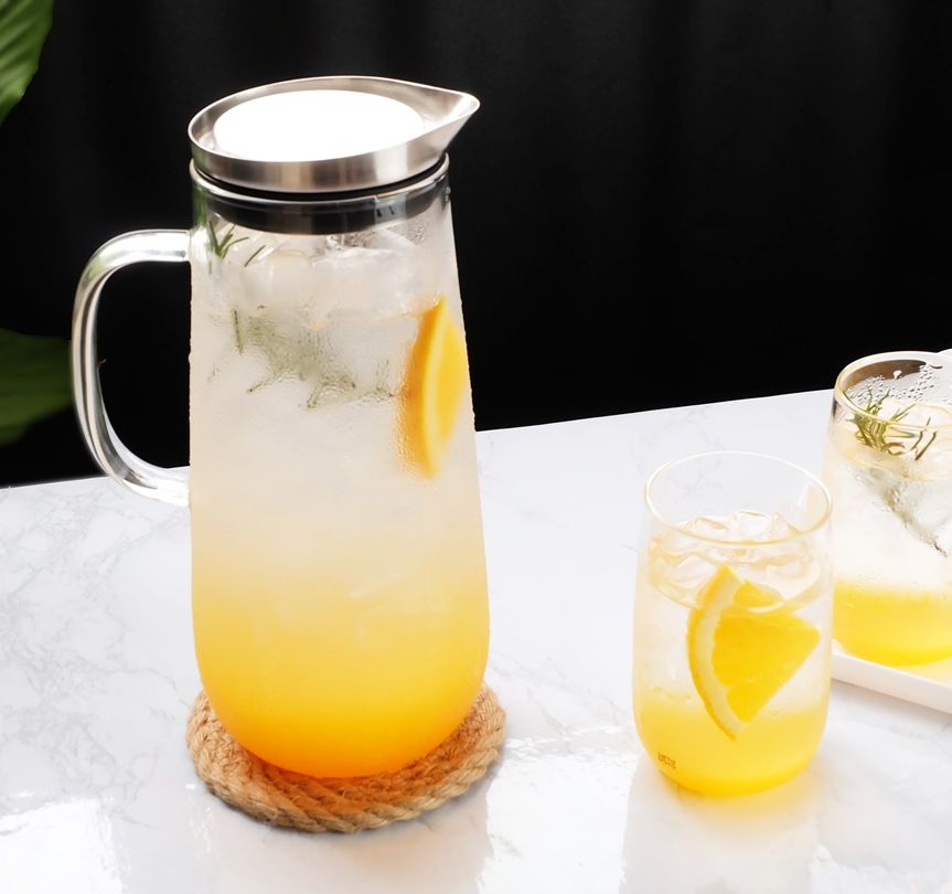 Bộ bình 4 ly thủy tinh nắp inox T67 1250mL