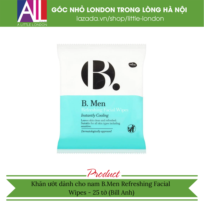 Khăn ướt dành cho nam B.Men Refreshing Facial Wipes - 25 tờ (Bill Anh)