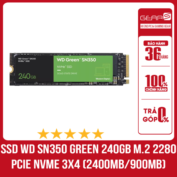 Ổ Cứng SSD WD Green SN350 240GB PCIe NVMe Gen3x4 - Bảo hành chính hãng 36 Tháng