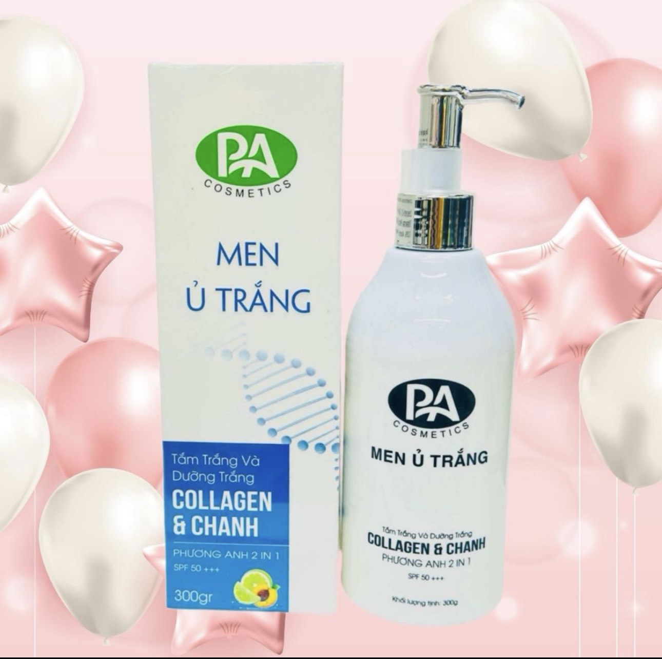 Combo 2 chai ủ trắng collagen & chanh phương anh 300gr