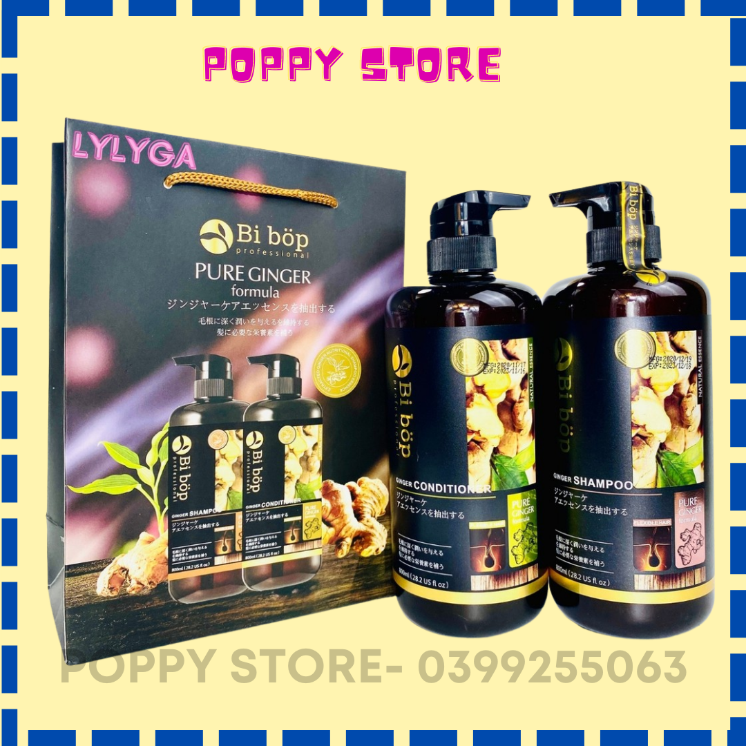 [Chính Hãng] Cặp Dầu Gội Xả Gừng Bibop Collagen