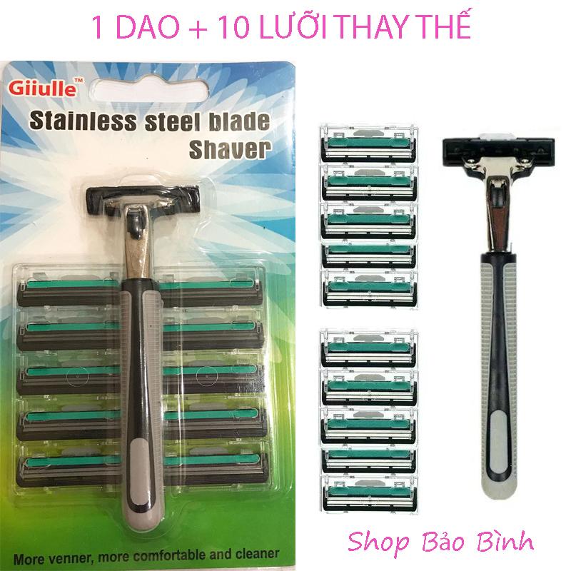 Dao cạo râu lưỡi kép - 10 Lưỡi Thay Thế giá rẻ