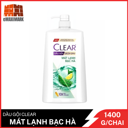 Dầu Gội Clear Bạc Hà Chai 1400G