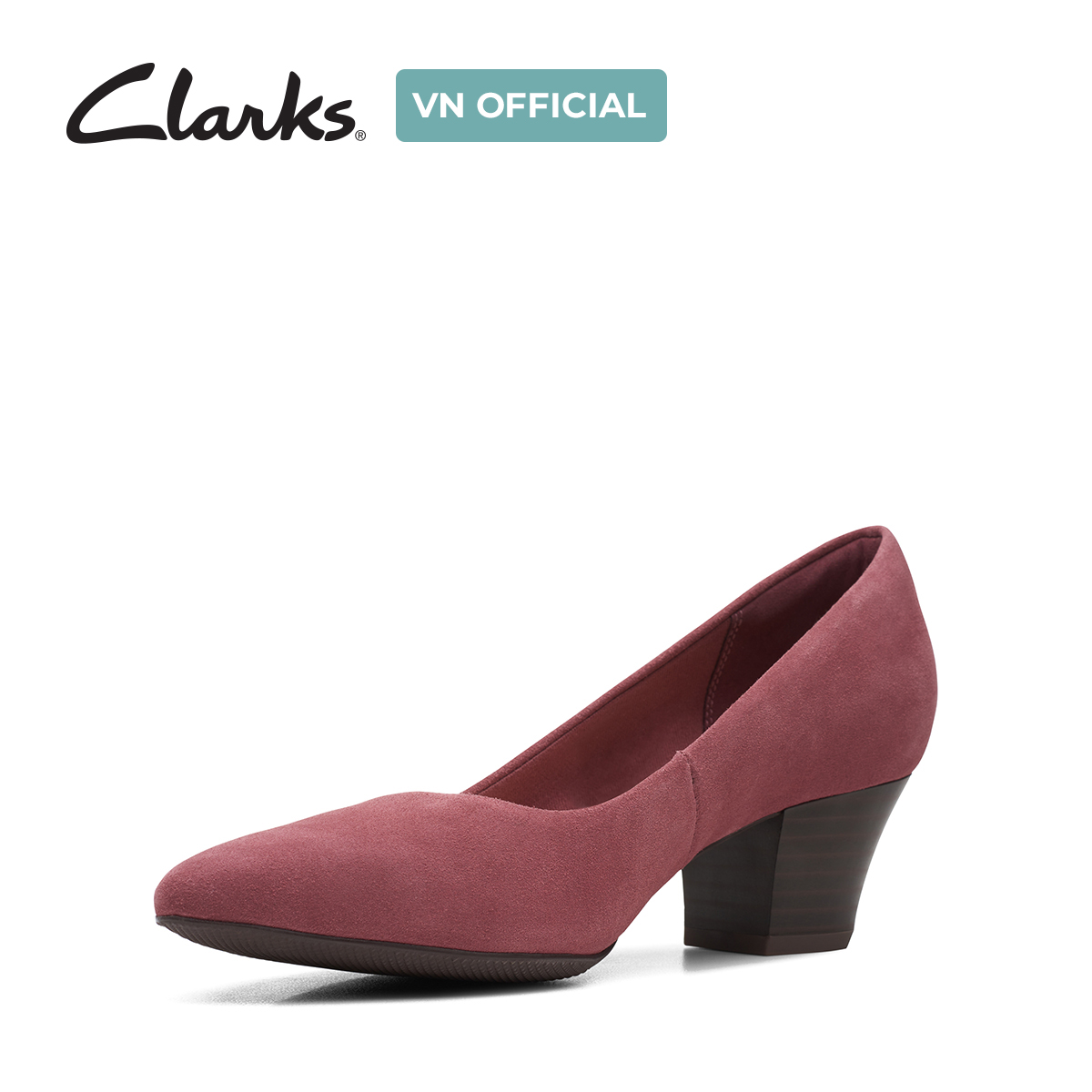 Giày Cao Gót 5cm Da Lộn Nữ Clarks - Teresa Step