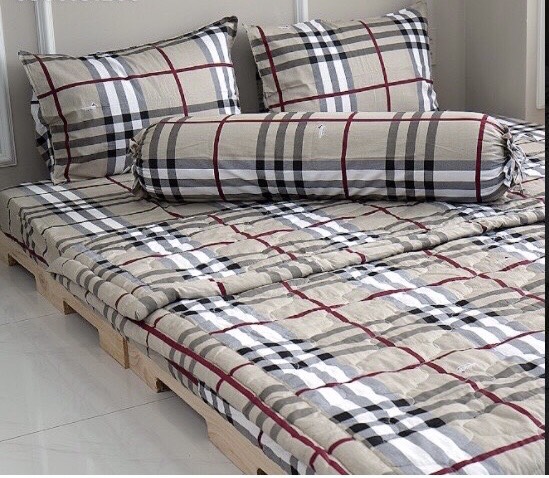 (LINK 2) Bộ drap cotton 100%, ga giường cao cấp in logo CTY (4 món nhiều mẫu)