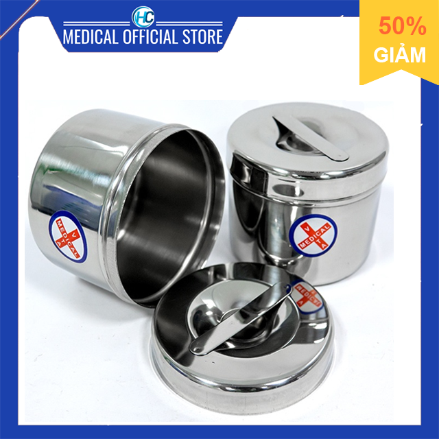 Hủ lưu mẫu/ hộp đựng bông gòn inox 304