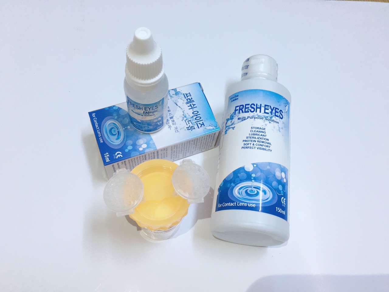 ( Siêu tiết kiệm) Combo nước ngâm lens - nhỏ mắt -cốc rửa lens