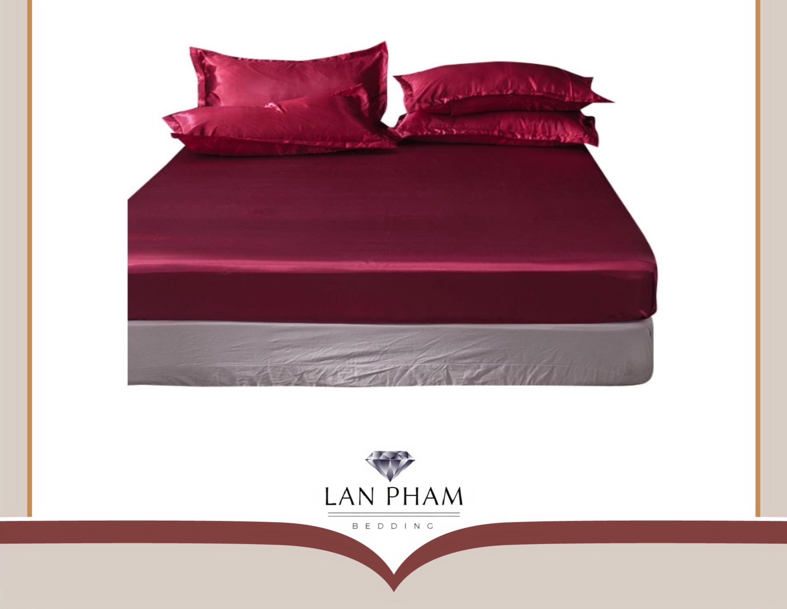 ( Lụa Loại 1) Chăn Lẻ Phi Lụa Màu Đỏ Đô Cao Cấp Mềm Mại Lan Pham Bedding.