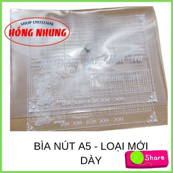 [Loại Mới]BÌA NÚT KHỔ A5 – Xấp 10 CÁI