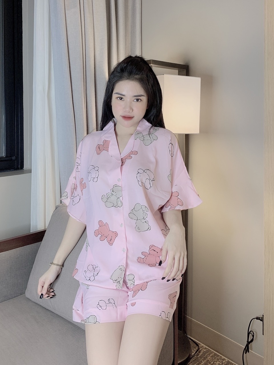 Bộ Ngủ Pijama Đùi Chất Mango Siêu Mát
