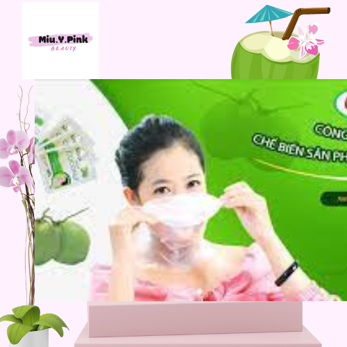 Mặt nạ dừa 2in1 (nước dừa + dầu dừa) Cửu Long dưỡng ẩm sáng da