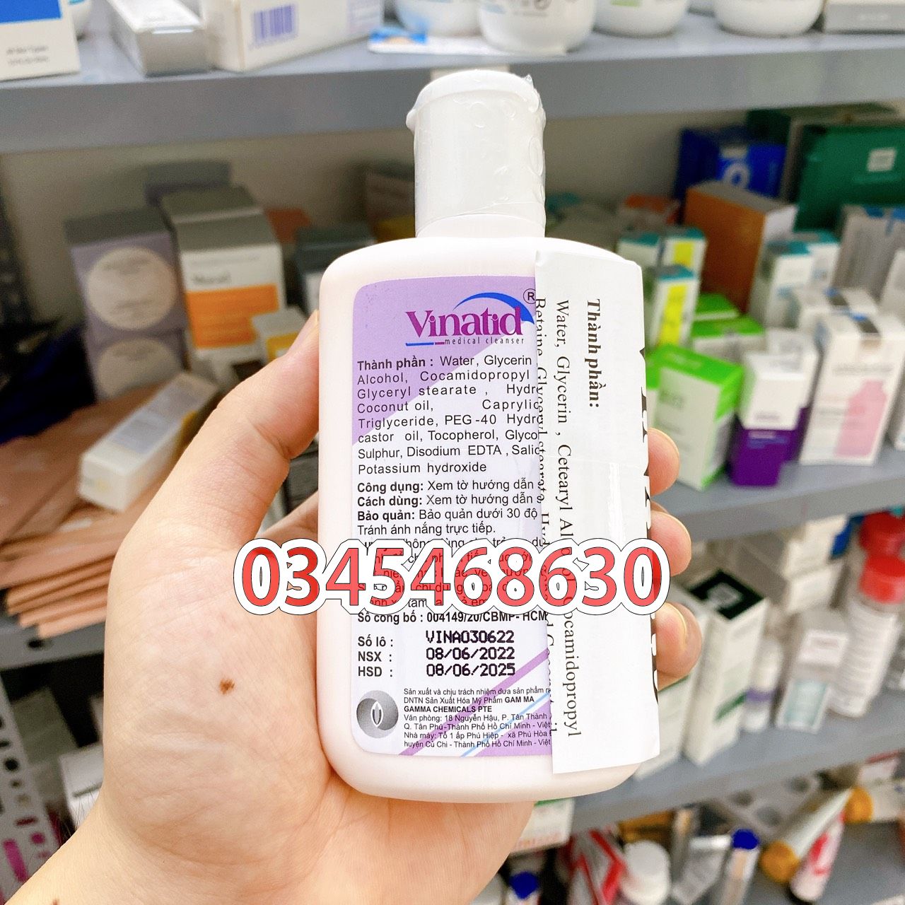 [Chính hãng] Sữa tắm - sửa rửa mặt cho da mụn Vinatid - 150ml