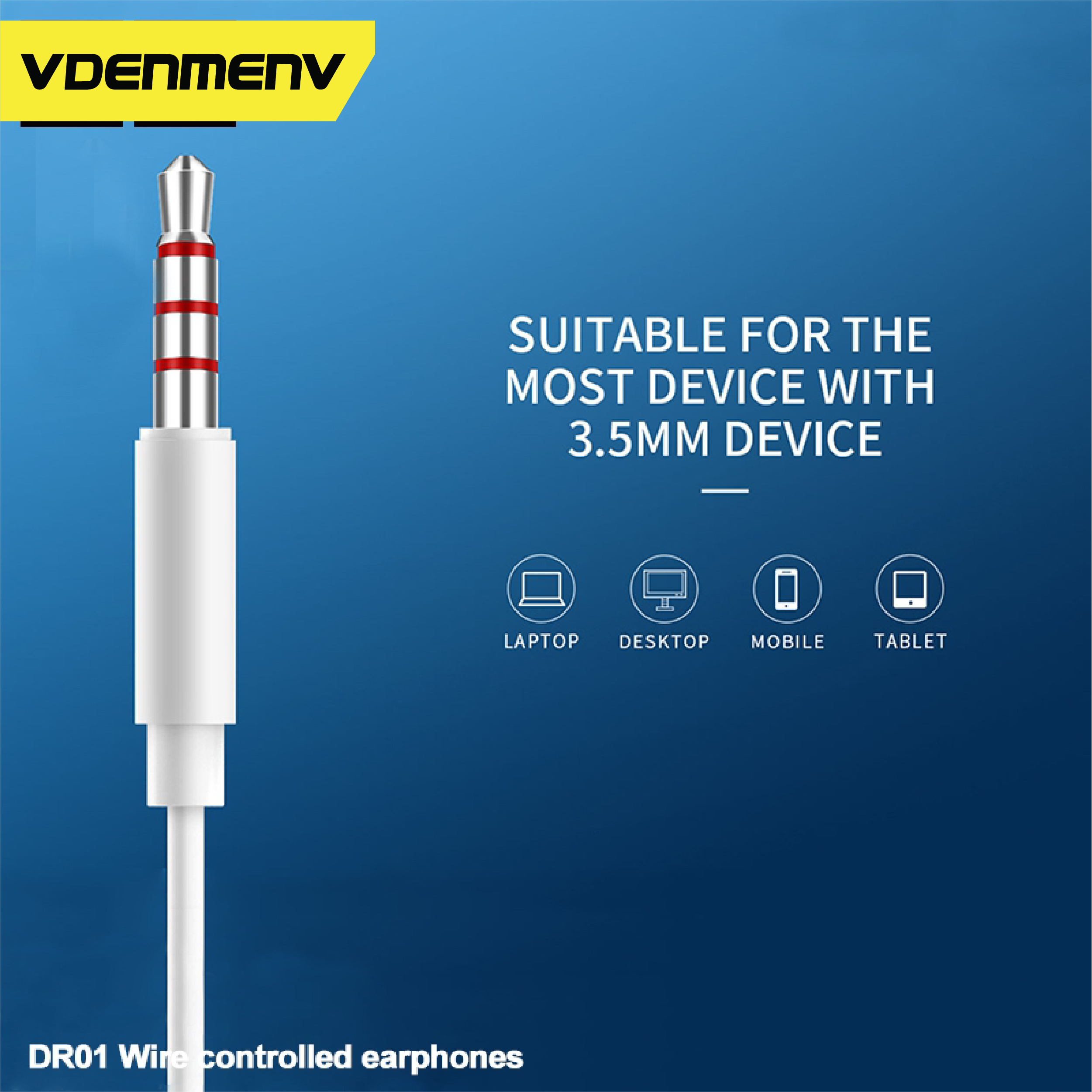 Tai Nghe Có Dây Jack 3.5mm VDENMENV DR01 Nút Bấm Điều Khiển Chức Năng, Thiết Kế Đơn Giản | Lazada.vn