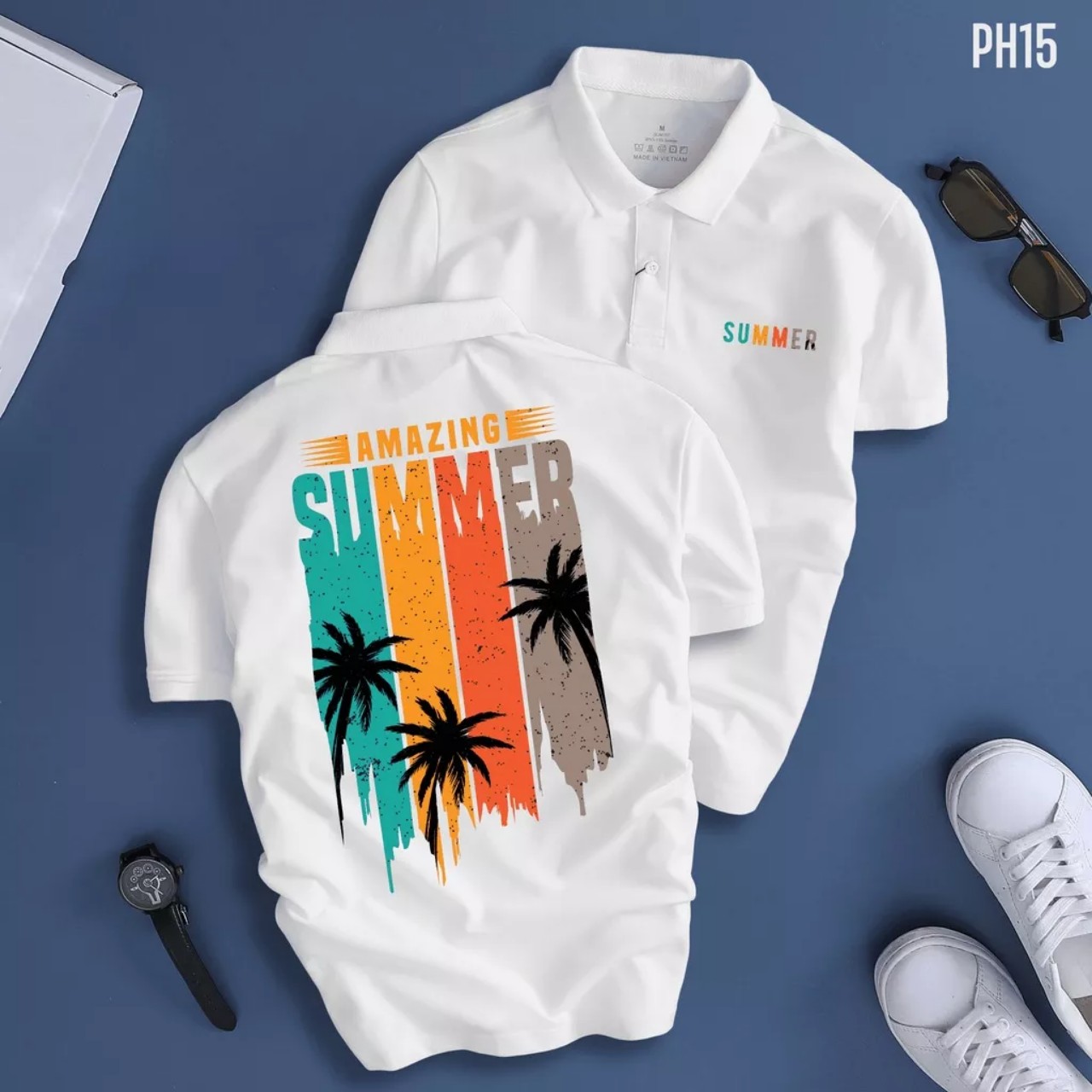Áo thun cổ trụ cổ bâu polo SUMMER MỚI (VẢI DA CÁ) - AOTHUNSN