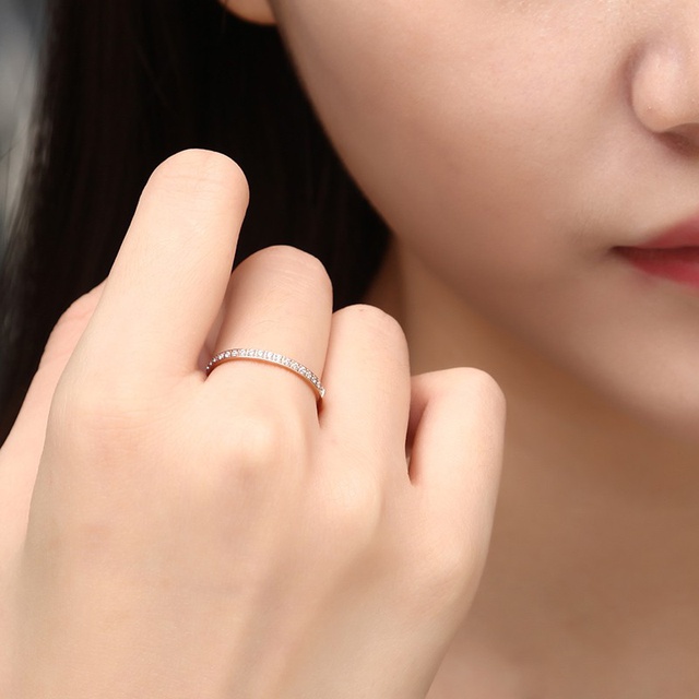 Nhẫn bạc nữ 1 hàng đá bạc ta - Nhẫn nữ bạc đẹp THJ