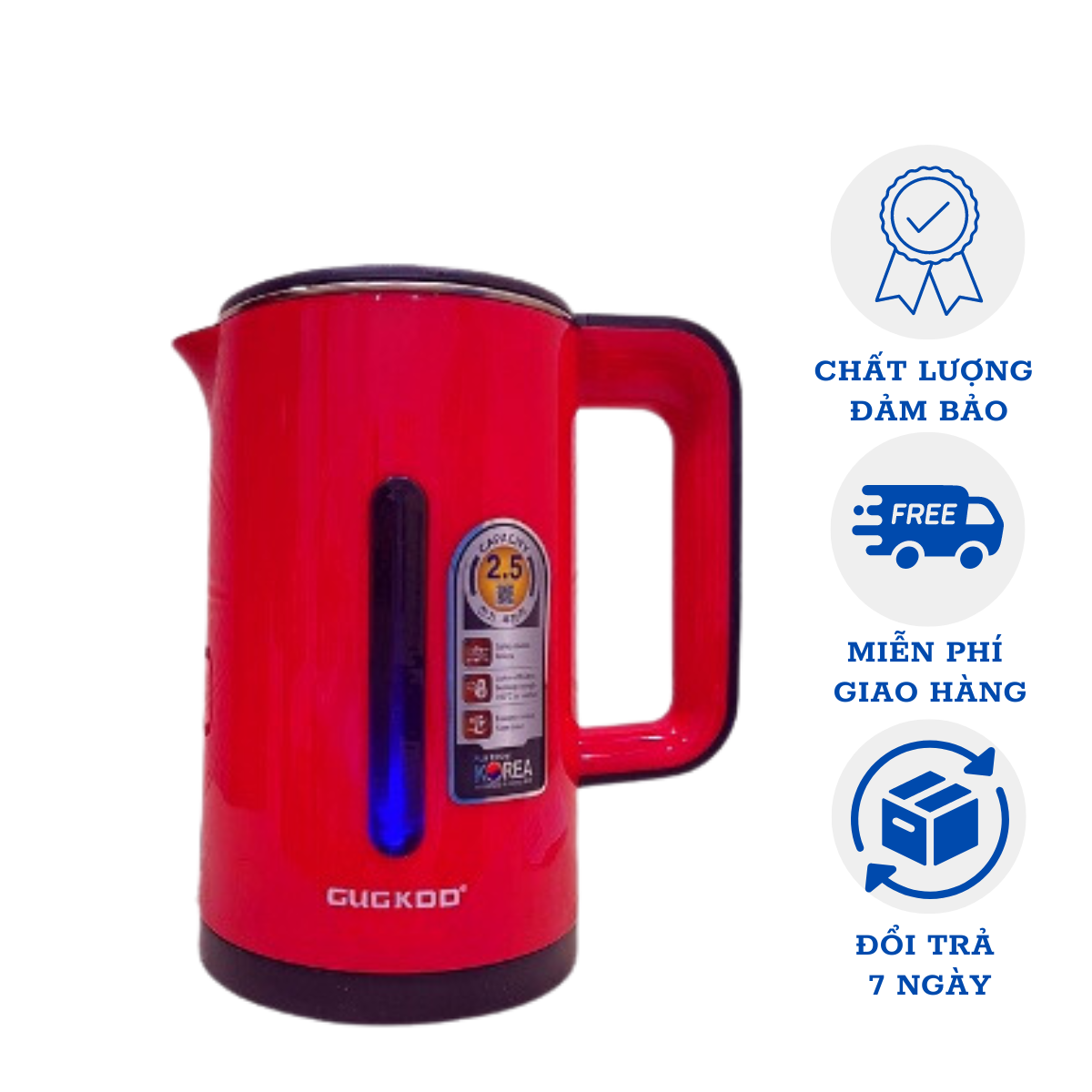 Ấm đun nước siêu tốc 2.5l gugkdd gd-st19 tự ngắt khi đun sôi an toàn bảo hành 12 tháng