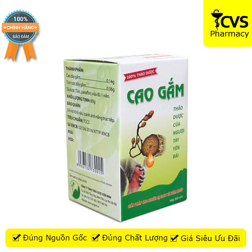 [HCM]Cao Gắm - Hỗ Trợ Giảm Acid Uric & Giảm Đau Xương Khớp Do Gout Hộp 60 viên