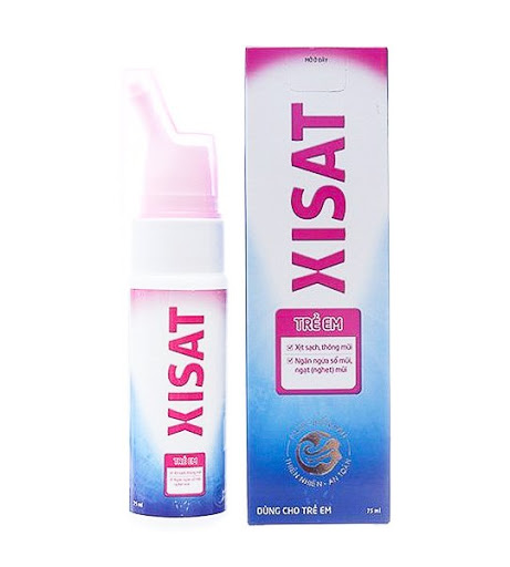Xịt mũi Xisat hồng cho trẻ – Nước muối biển sâu giúp loại bỏ chất nhầy, làm thông thoáng mũi (Chai 75 ml)