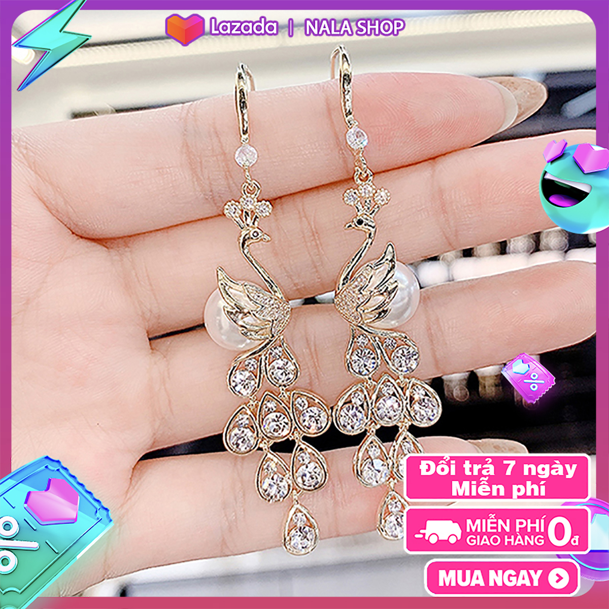 [Video] Lady -style women's earrings, luxurious and luxurious fringes suitable for party, go to Japanese style alloy material for Korean style BSTKL - [Nala Shop]