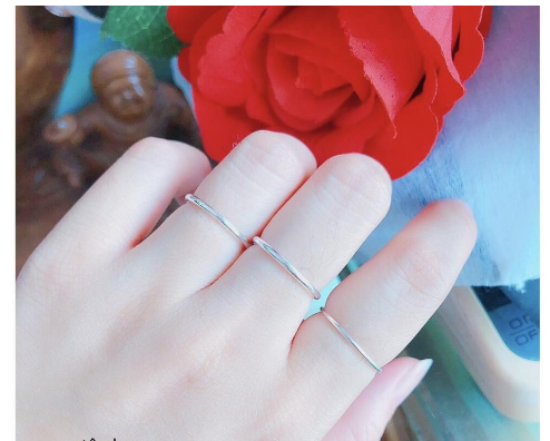 Nhẫn bạc, nhẫn nữ tròn trơn, kiểu dáng đơn giản dễ thương