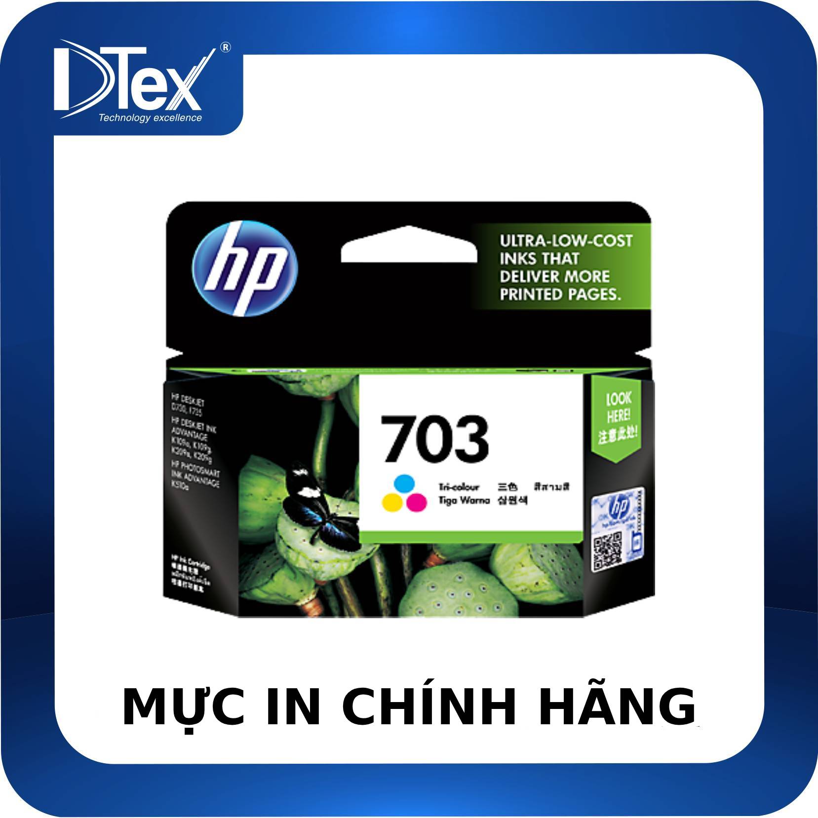 Mực in hp 703 tri-color - hàng chính hãng