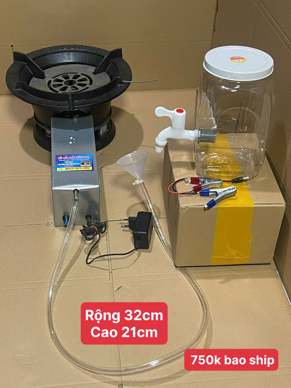 bếp nhớt thải công nghiệp D32cm