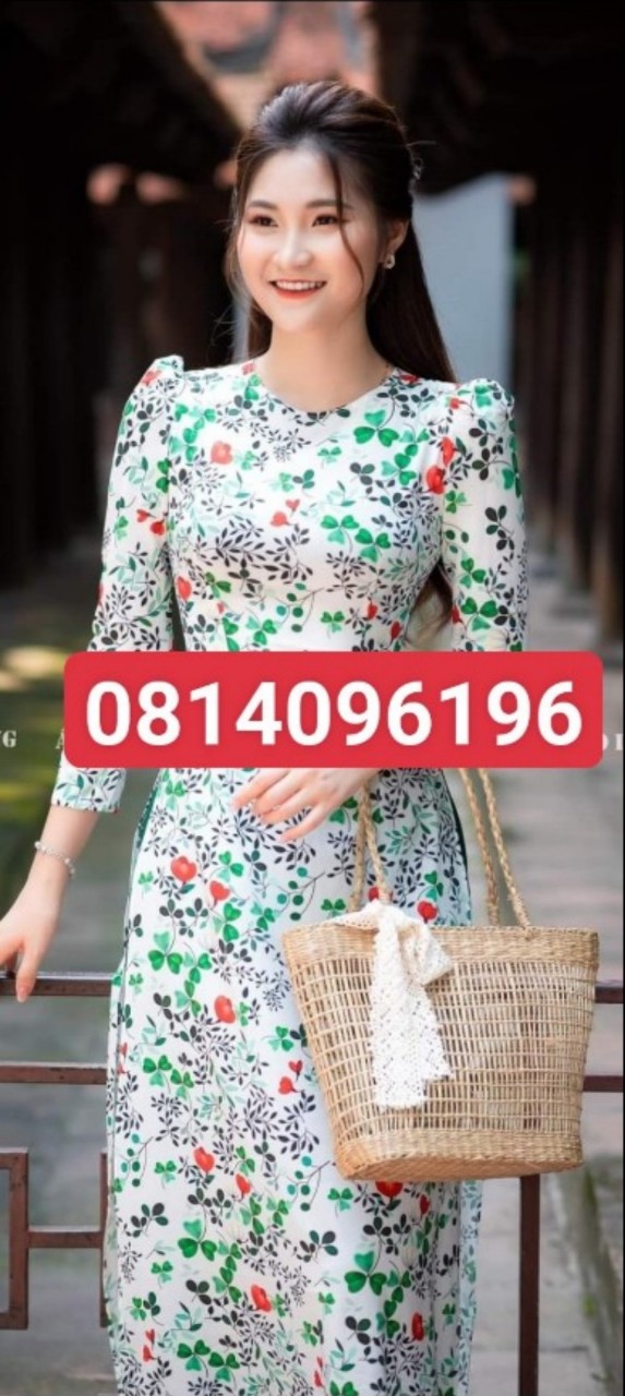 ÁO DÀI HOA NHÍ CAO CẤP KÈM QUẦN