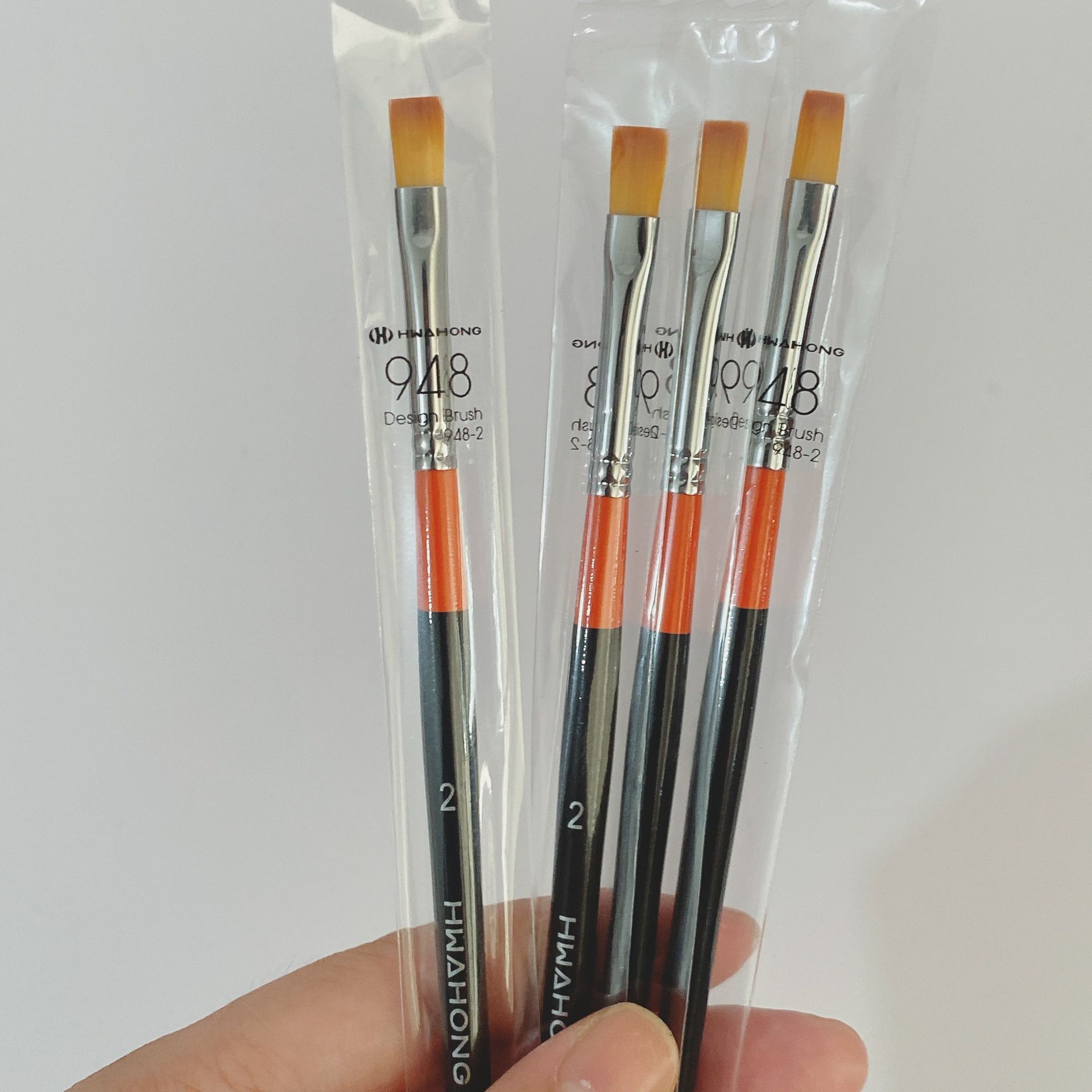 Cọ bản nail Hwahong chính hãng nhập khẩu Hàn Quốc - Cọ bản vuông số 2 vẽ hoa chuyên dụng