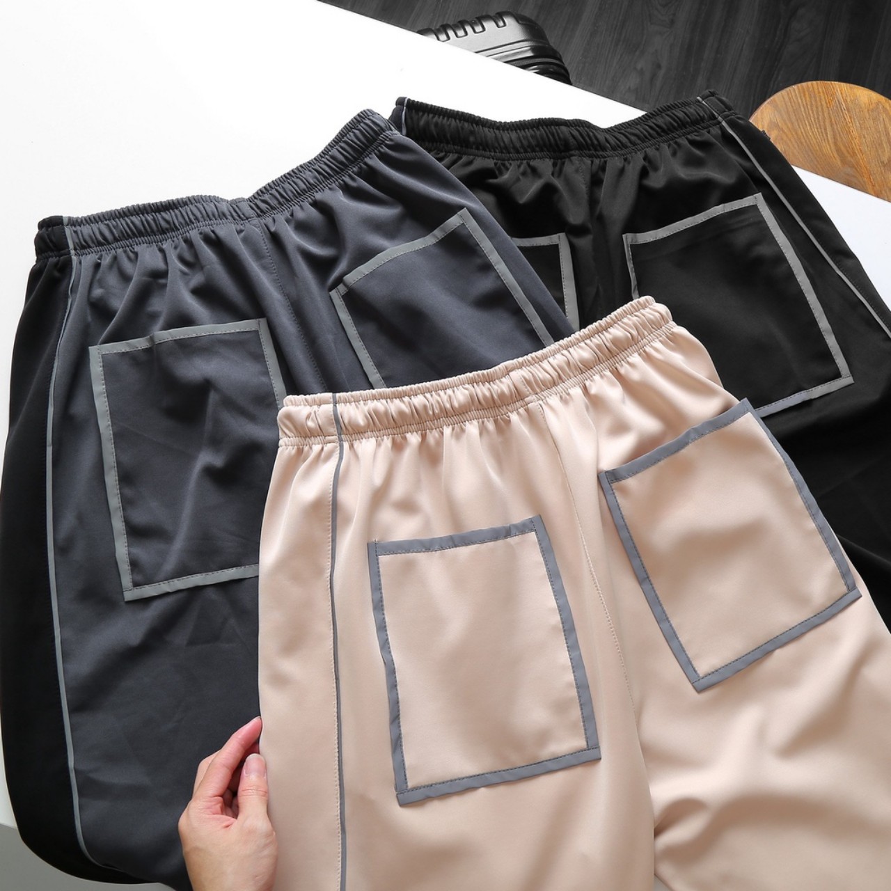 (bigsize) - Quần thun nam viền phản quang bigsize  130kg
