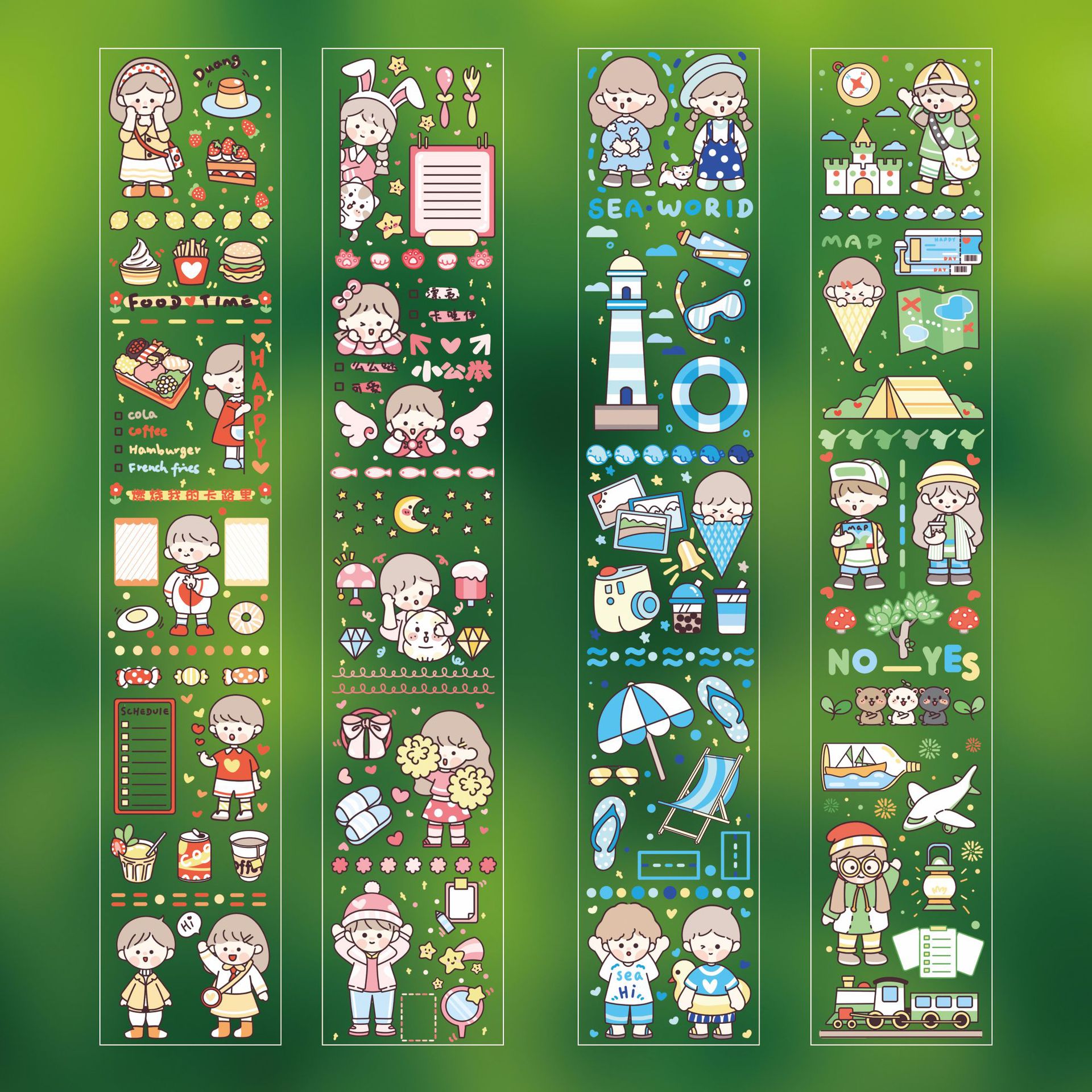 Sticker chibi zaomo bản dài trong suốt (chất pvc)