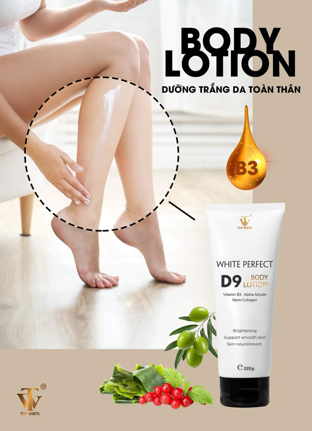 WHITE PERFECT D9 KEM DƯỠNG DA BODY