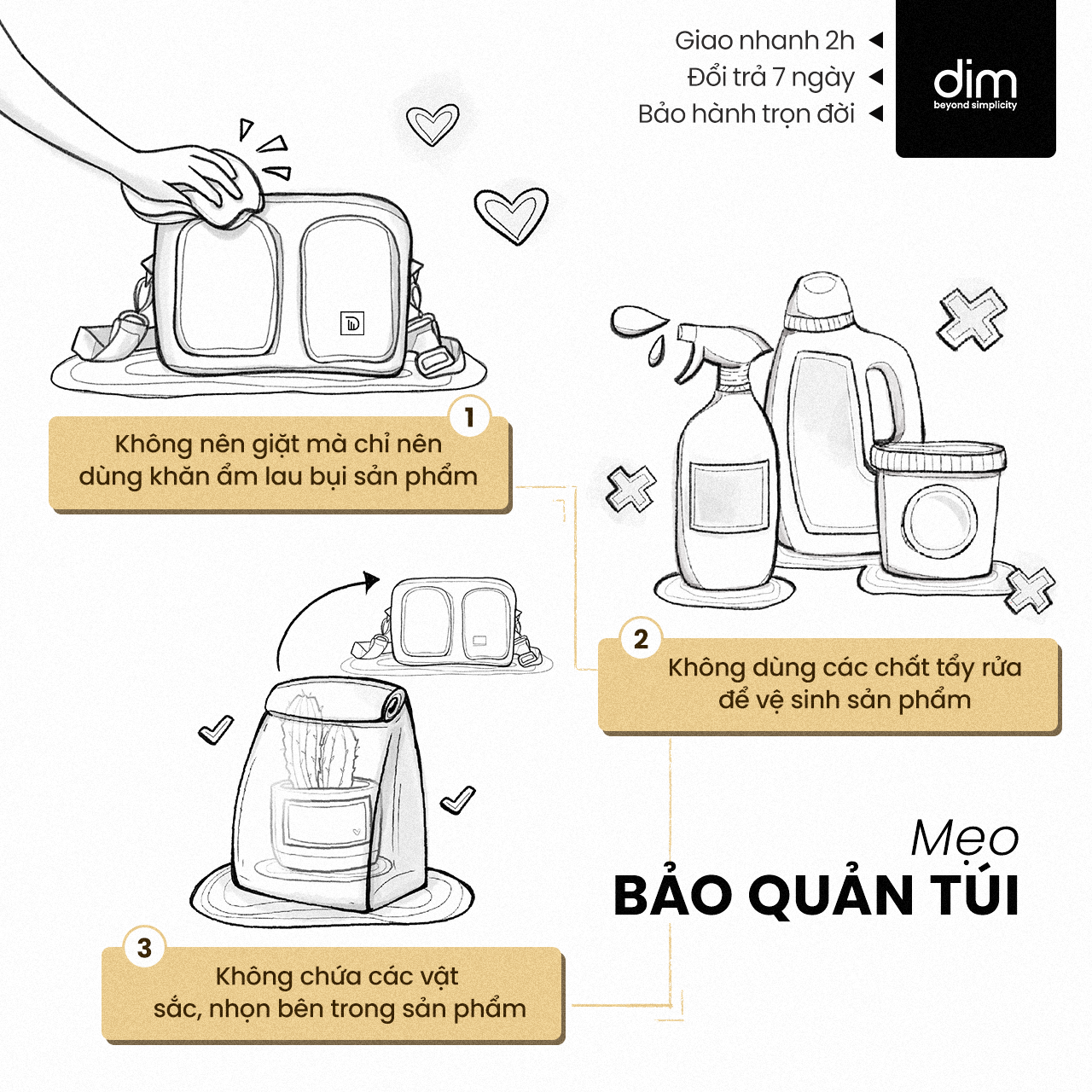 Túi đeo chéo Nam Nữ DIM Double Bag (Polyester Canvas chống thấm nước) - 4 màu