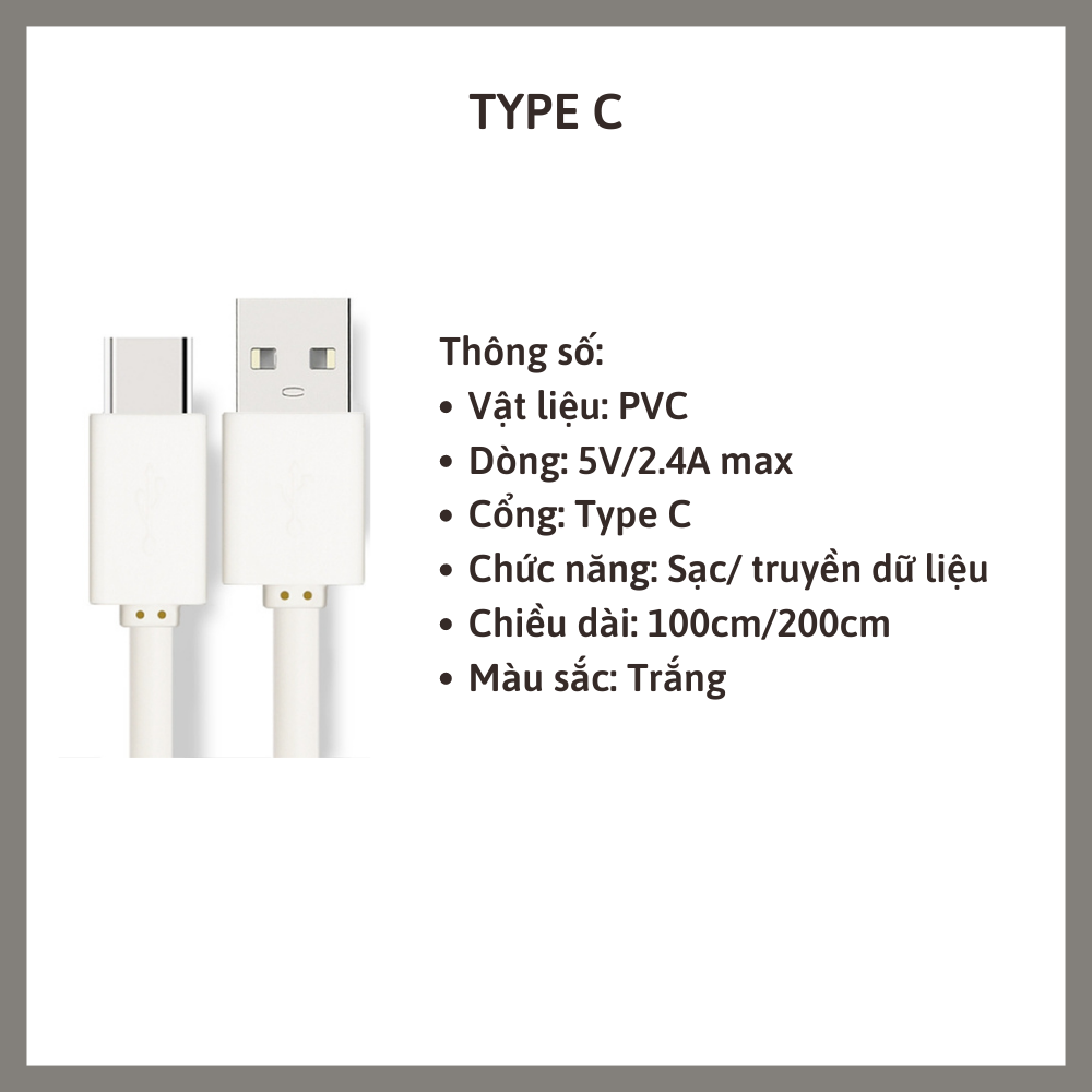 Dây cáp sạc điện thoại, sạc nhanh, cổng sạc USB ra type C micro usb lightning