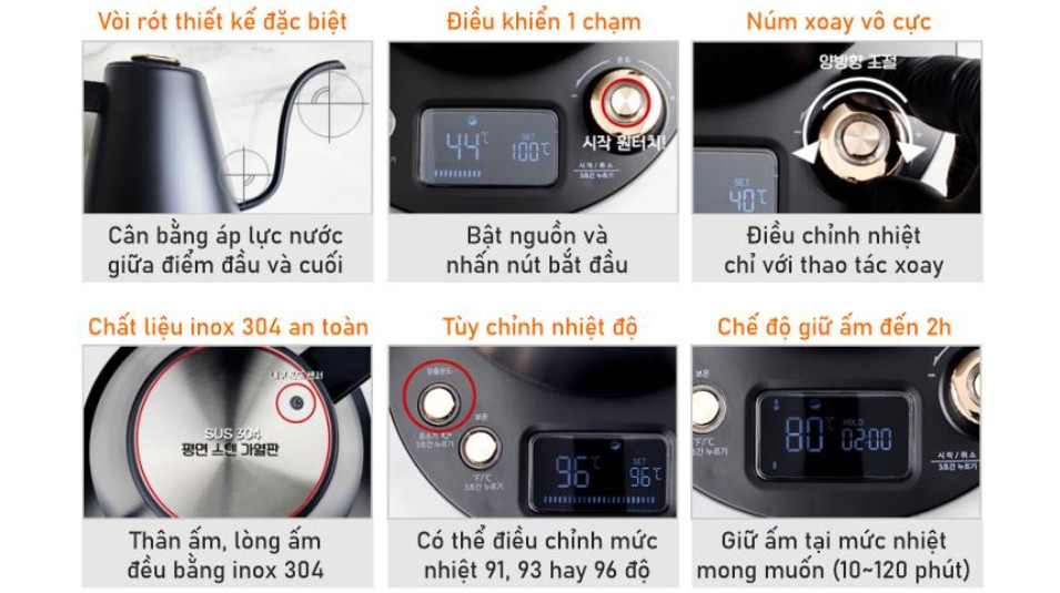 DAEWOO ẤM ĐUN SIÊU TỐC DWK-GN10LCD - Hàng chính hãng
