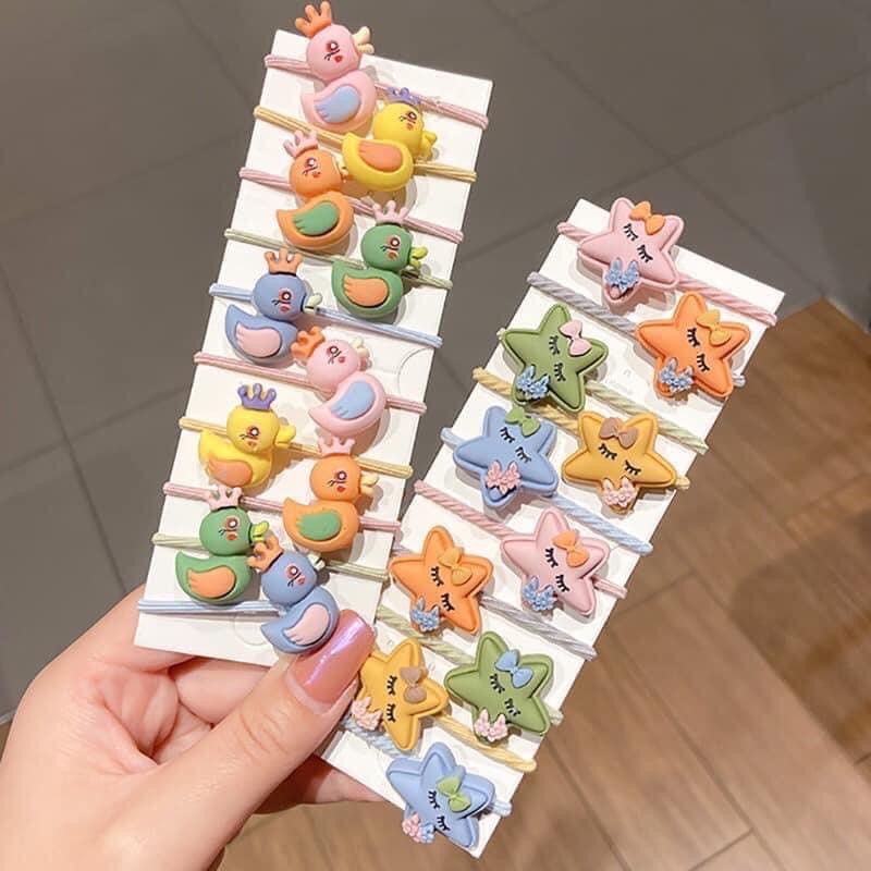 SET 10 Chun Buộc Tóc Dễ Thương Cho Mẹ và Bé